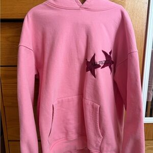 AELFRIC EDEN PINK STAR HOODIE SIZE LARGE